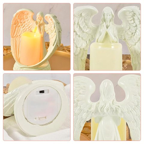 24 x Figurka Dekoracyjna Świecznik Świeca Ozdoba Anioł Aniołek Led Święta Ogród 21cm