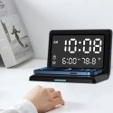 3w1 Zegar Budzik Cyfrowy Bezprzewodowa Ładowarka 15W Temperatura Lustro