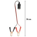 Adapter Przejściówka Gniazda Zapalniczki z Wyjściem na Krokodylki 12V 24V