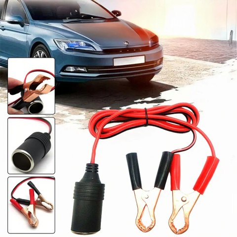 Adapter Przejściówka Gniazda Zapalniczki z Wyjściem na Krokodylki 12V 24V