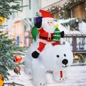 Dekoracja Świąteczna Mikołaj Dmuchany na Niedźwiedziu Misiu Led XXL 210cm
