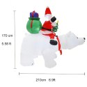 Dekoracja Świąteczna Mikołaj Dmuchany na Niedźwiedziu Misiu Led XXL 210cm