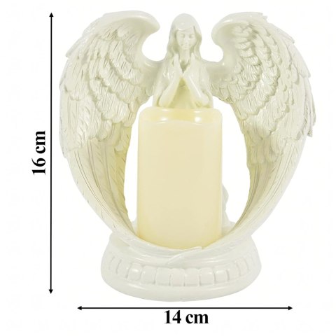Figurka Dekoracyjna Świecznik Świeca Ozdoba Anioł Aniołek Led Święta Ogród 16cm