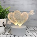 Lampka Nocna Love Serca 3D Illusion do Sypialni dla Dzieci Prezent USB