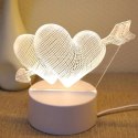 Lampka Nocna Love Serca 3D Illusion do Sypialni dla Dzieci Prezent USB