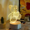 Lampka Nocna Prezent Miś 3D Illusion do Sypialni dla Dzieci Biurkowa USB