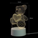 Lampka Nocna Prezent Miś 3D Illusion do Sypialni dla Dzieci Biurkowa USB