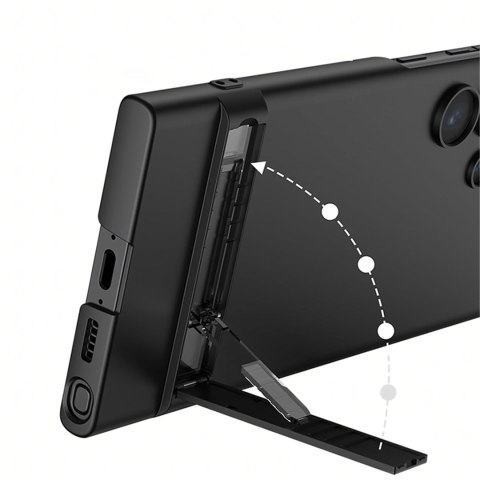 Plecki Etui Ochronne Cienkie z Podstawką do Samsung S24 Ultra Czarne