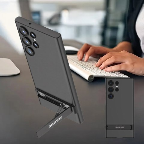 Plecki Etui Ochronne Cienkie z Podstawką do Samsung S24 Ultra Czarne