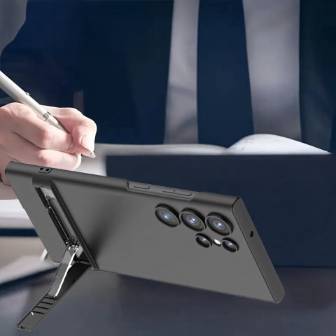 Plecki Etui Ochronne Cienkie z Podstawką do Samsung S24 Ultra Czarne