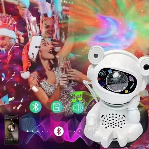 Projektor Gwiazd Astonauta Lampka Nocna Rzutnik dla Dzieci Kosmos Pilot USB