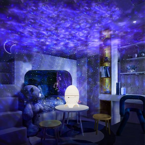 Projektor Gwiazd Jajo Dinozaura z Głośnikiem Galaktyki Lampka LED Nocna USB
