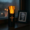 Świeca Led na Baterie Czarna Świeczka Efekt Płomienia 15cm Wkład do Zniczy