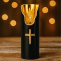 Świeca Led na Baterie Czarna Świeczka Efekt Płomienia 15cm Wkład do Zniczy