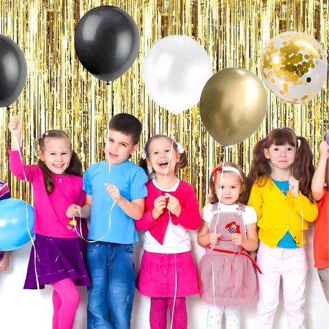 Zestaw Balonów Dekoracji Balony Na 30 Urodziny Kurtyna Ścianka Czarny Złoty