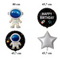 Zestaw Balonów Foliowych na Urodziny Kosmos Astronauta Gwiazdy 5 szt