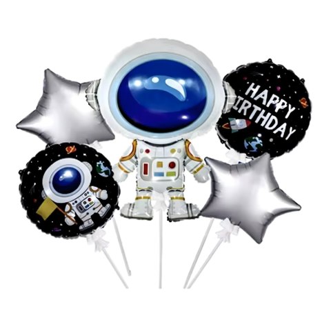 Zestaw Balonów Foliowych na Urodziny Kosmos Astronauta Gwiazdy 5 szt