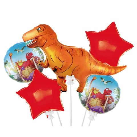 Zestaw Balonów Urodzinowych Dinozaur na Urodziny Urodzinowe Przyjęcia 5 szt