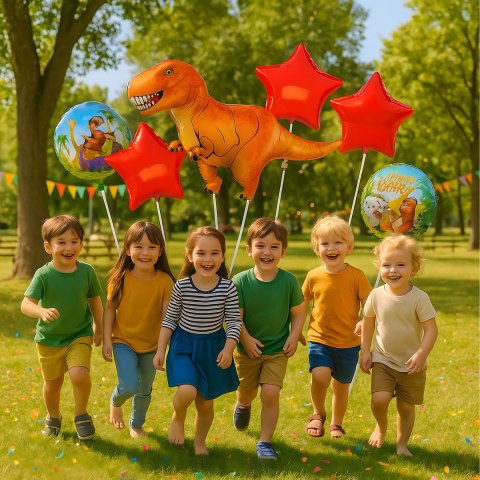 Zestaw Balonów Urodzinowych Dinozaur na Urodziny Urodzinowe Przyjęcia 5 szt
