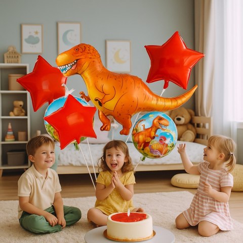 Zestaw Balonów Urodzinowych Dinozaur na Urodziny Urodzinowe Przyjęcia 5 szt