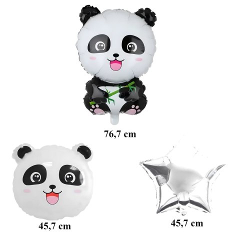 Zestaw Balonów Urodzinowych Panda Zwierzęta na Urodziny Przyjęcia 5 szt