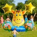 Zestaw Balonów Urodzinowych Żyrafa Zwierzęta na Urodziny Przyjęcia 5 szt