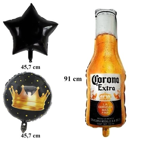 Zestaw Balonów Urodzinowych na Imprezę Butelka Piwa Corona Urodziny Prezent