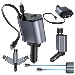 Ładowarka Samochodowa USB C IOS Przegub Zwijak 100W Szybkie Ładowanie 80 cm