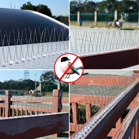 Paleta 2400 szt Metalowe Stalowe Nierdzewne Kolce na Ptaki Gołebie Wróble na Parapet Gzyms 50 cm