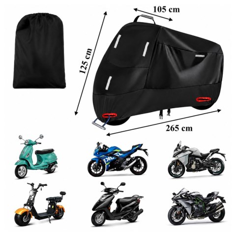 Pokrowiec XXXL na Skuter Motocykl Motor Wodoodporny Uniwersalny 265x105x125
