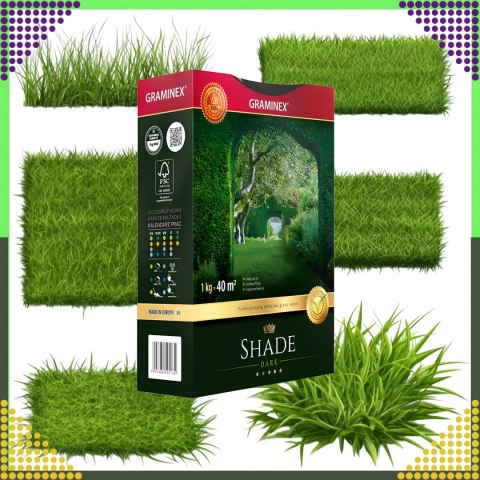 Premium Trawa Nasiona Mieszanka SHADE 1kg 40m Zaciemnione Miejsca do Cienia