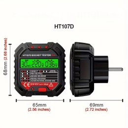 Tester Napięcia Gniazd Sieciowych Elektrycznych Gniazdek Kontaktów LCD RCD