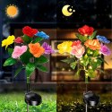 2 x Lampa Solarna Ogrodowa Wbijna Kwiat Róż Róży Ozdoba Kwiaty Solarne Led