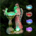 Figurka Świecznik Dekoracja Posążek Aniołek Solarny Led RGB do Ogrodu