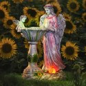 Figurka Świecznik Dekoracja Posążek Aniołek Solarny Led RGB do Ogrodu