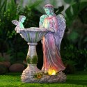 Figurka Świecznik Dekoracja Posążek Aniołek Solarny Led RGB do Ogrodu