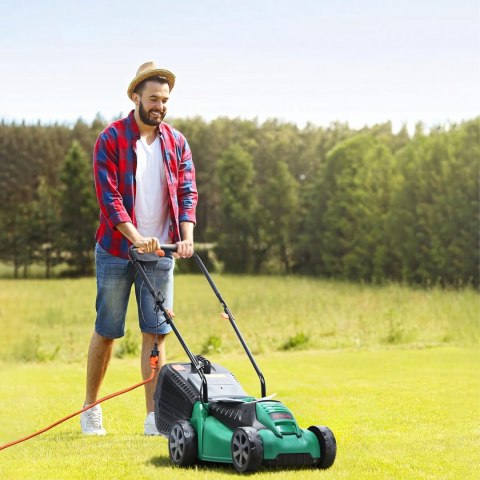 Kosiarka Elektryczna Lekka Mocna do Koszenia Trawy Duży Kosz 30L 1600W 32cm