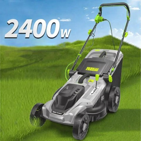 Kosiarka Elektryczna Lekka Mocna do Koszenia Trawy Duży Kosz 50L 2400W 43cm