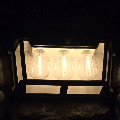 Lampa Solarna Led Potrójna Kinkiet Ogrodowy Elewacyjny z Czujnikiem Ruchu