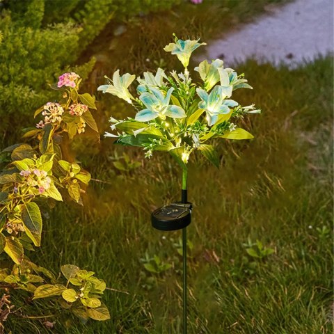 Lampa Solarna Ogrodowa Wbijna Kwiat Lilii Lilia Ozdoba Kwiaty Solarne Led