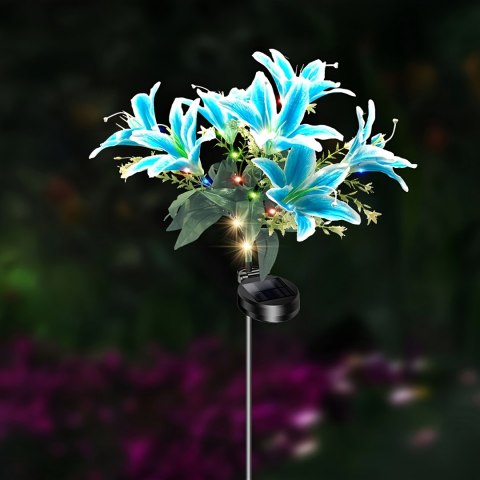Lampa Solarna Ogrodowa Wbijna Kwiat Lilii Lilia Ozdoba Kwiaty Solarne Led