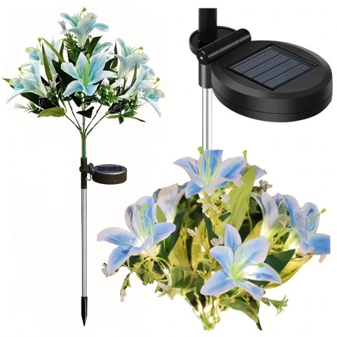 Lampa Solarna Ogrodowa Wbijna Kwiat Lilii Lilia Ozdoba Kwiaty Solarne Led