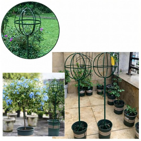 Pergola Ogrodowa Tarasowa Metalowa Podpora do Pnączy Róż Kwiatów 50x10cm zielona