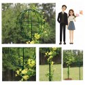 Pergola Ogrodowa Tarasowa Metalowa Podpora do Pnączy Róż Kwiatów 50x10cm zielona