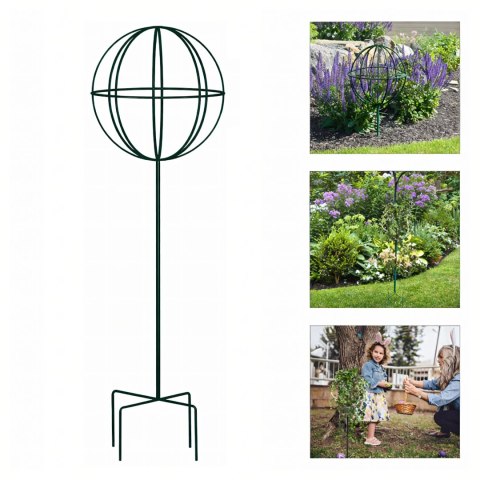 Pergola Ogrodowa Tarasowa Metalowa Podpora do Pnączy Róż Kwiatów 50x10cm zielona