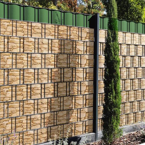 4 x Taśma Ogrodzeniowa 19cm x 35m Osłona Panelowa na Ogrodzenie Płot UV Kamień