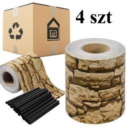 4 x Taśma Ogrodzeniowa 19cm x 35m Osłona Panelowa na Ogrodzenie Płot UV Kamień