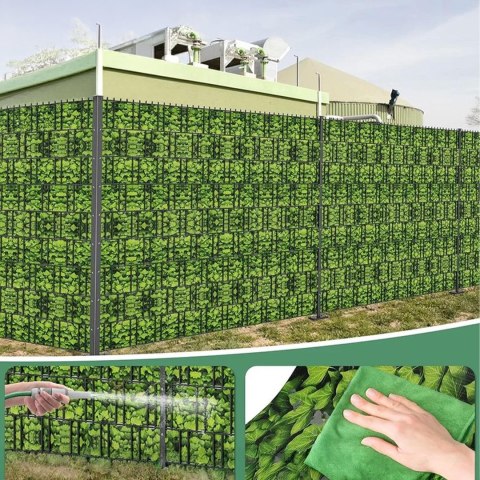 4 x Taśma Ogrodzeniowa 19cm x 35m Osłona Panelowa na Ogrodzenie Płot UV Liście