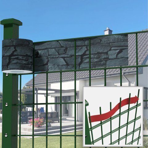 4 x Taśma Ogrodzeniowa 19cm x 35m Osłona Panelowa na Ogrodzenie Płot UV Stone