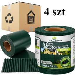 4 x Taśma Ogrodzeniowa 19cm x 35m Osłona Panelowa na Ogrodzenie Płot UV Zielona